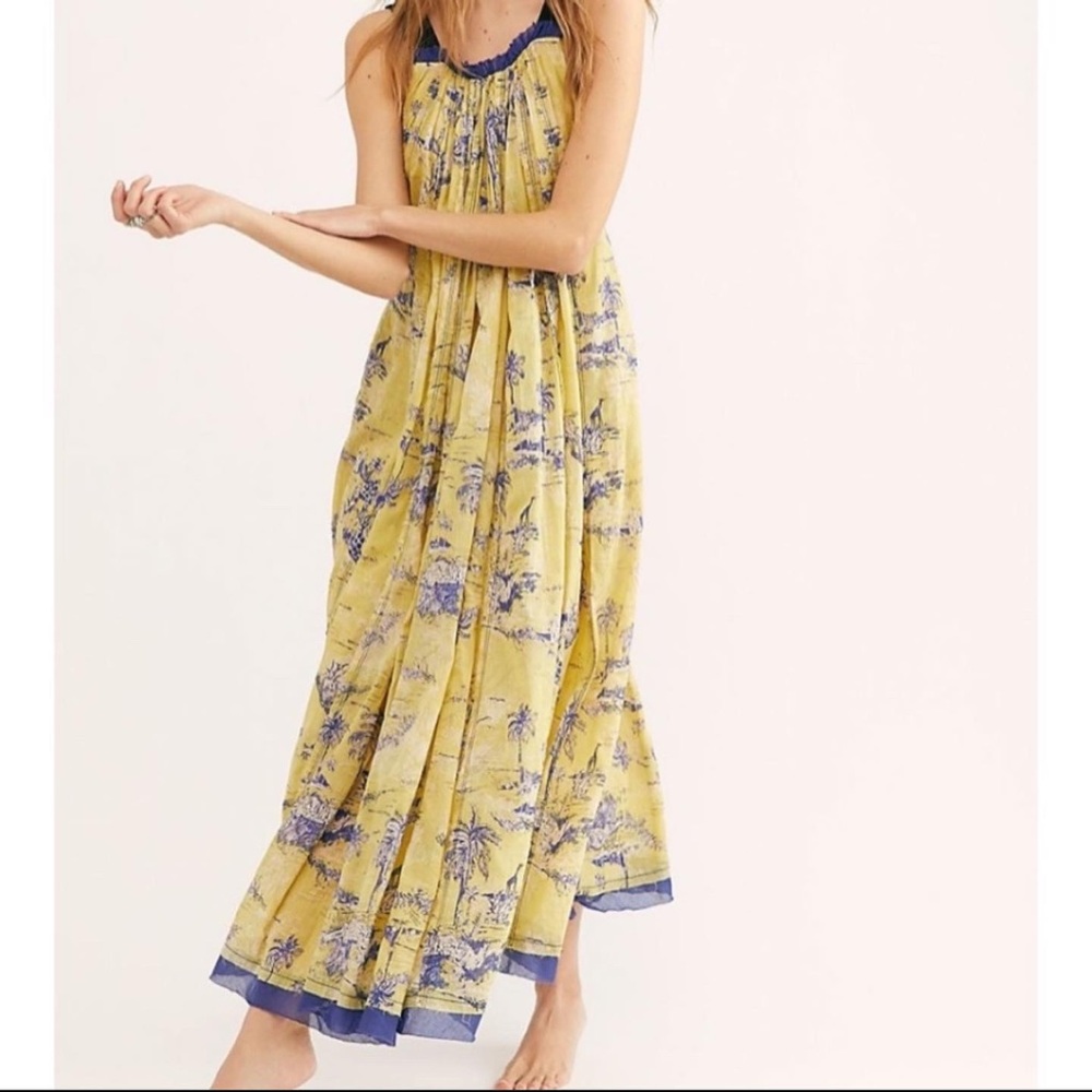 Free People Tropical Toil maxi dress in yellow